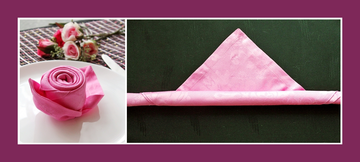 Stoffservietten falten Rose 2